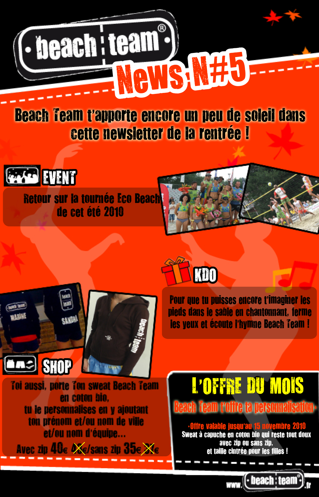 Enfin des news de la BeachTeam…