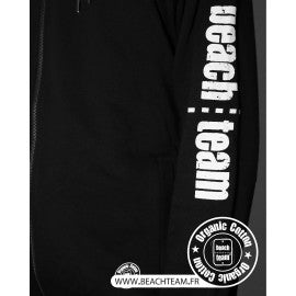 Sweat Zip Beachteam Mixte en coton Bio Noir