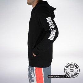 Sweat Zip Beachteam Mixte en coton Bio Noir