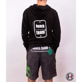 Sweat Zip Beachteam Noir Homme en Coton Bio
