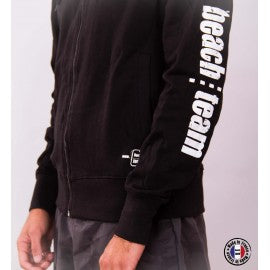 Sweat Zip Beachteam Noir Homme en Coton Bio