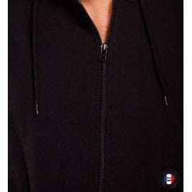 Sweat Zip Beachteam Noir Homme en Coton Bio